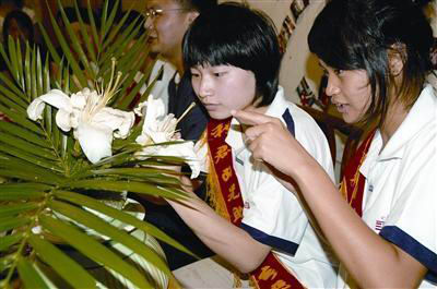 义卖插花助寒门学子